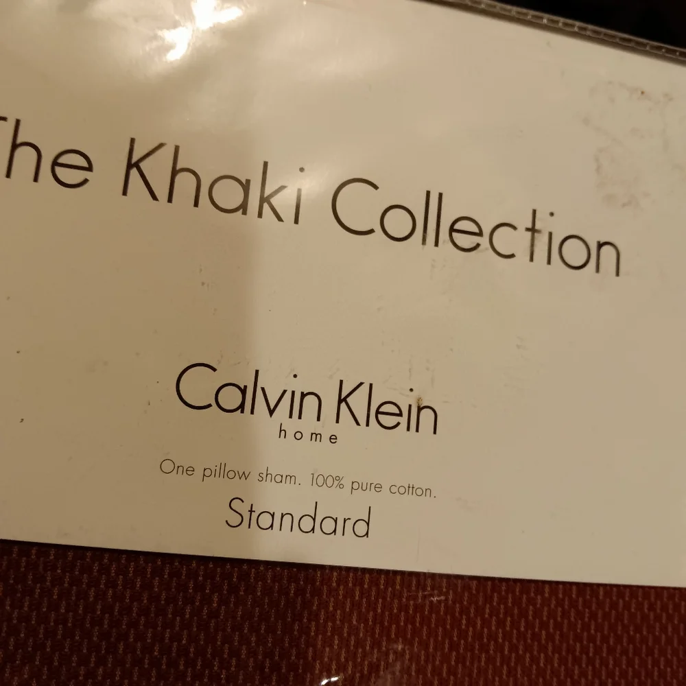 NOS Vtg Calvin Klein Home Khaki Collection Adobe Leaf Standard Pillow Sham